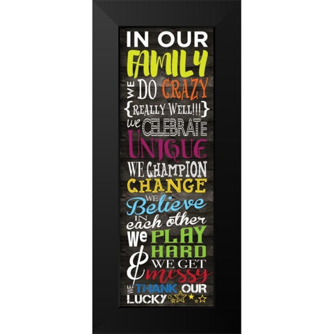 In Our Family Panel Primary 1  Black Modern Wood Framed Art Print by Hogan, Melody