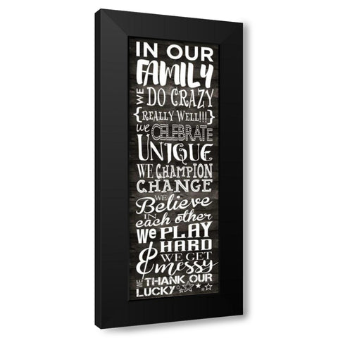 In Our Family Panel 1 Black Modern Wood Framed Art Print with Double Matting by Hogan, Melody