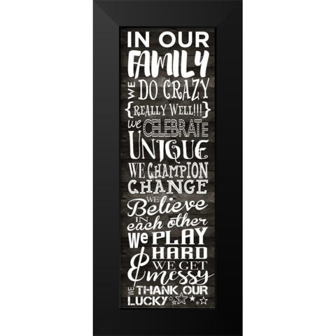 In Our Family Panel 1 Black Modern Wood Framed Art Print by Hogan, Melody