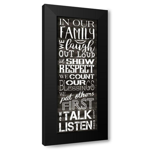 In Our Family Panel 2 Black Modern Wood Framed Art Print with Double Matting by Hogan, Melody