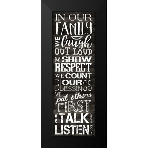 In Our Family Panel 2 Black Modern Wood Framed Art Print by Hogan, Melody
