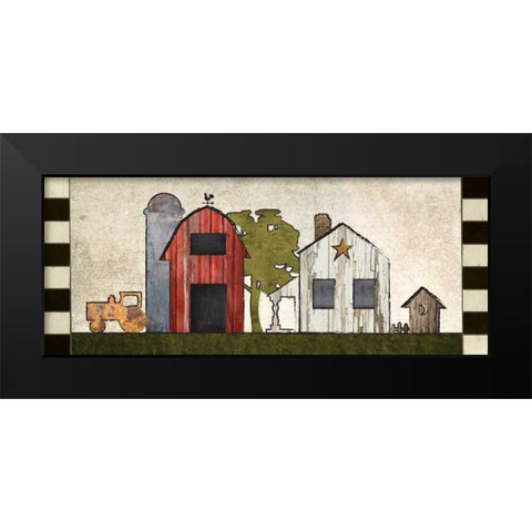 Primitive Countryside 3 Black Modern Wood Framed Art Print by Hogan, Melody
