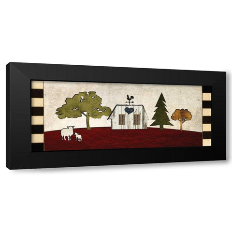 Primitive Countryside 4 Black Modern Wood Framed Art Print by Hogan, Melody