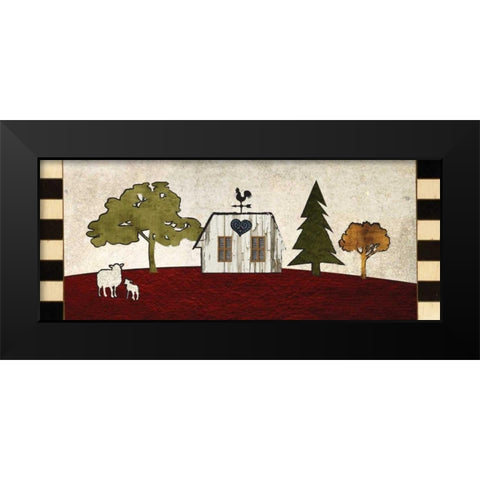 Primitive Countryside 4 Black Modern Wood Framed Art Print by Hogan, Melody