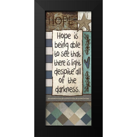 Primitive panels 2 Black Modern Wood Framed Art Print by Hogan, Melody