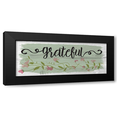 Curly Cue Grateful Color 2 Black Modern Wood Framed Art Print with Double Matting by Hogan, Melody