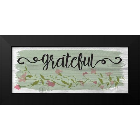 Curly Cue Grateful Color 2 Black Modern Wood Framed Art Print by Hogan, Melody