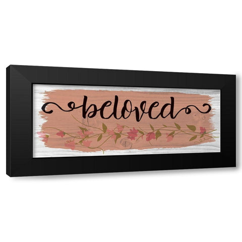 Curly Cue Beloved Color 3 Black Modern Wood Framed Art Print with Double Matting by Hogan, Melody
