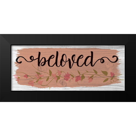 Curly Cue Beloved Color 3 Black Modern Wood Framed Art Print by Hogan, Melody