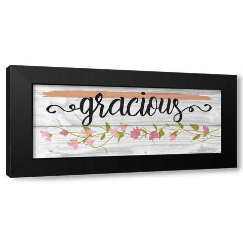 Curly Cue Gracious Floral 4 Black Modern Wood Framed Art Print with Double Matting by Hogan, Melody