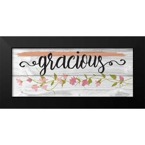 Curly Cue Gracious Floral 4 Black Modern Wood Framed Art Print by Hogan, Melody