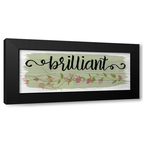 Curly Cue Brilliant Floral 5 Black Modern Wood Framed Art Print by Hogan, Melody