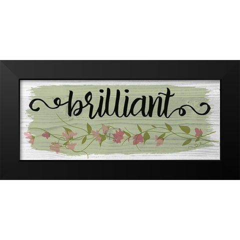 Curly Cue Brilliant Floral 5 Black Modern Wood Framed Art Print by Hogan, Melody