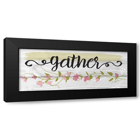 Curly Cue Gather Floral 6 Black Modern Wood Framed Art Print by Hogan, Melody
