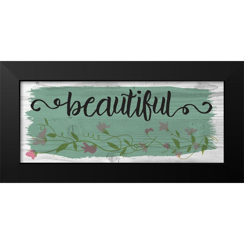 Curly Cue Beautiful Color 7 Black Modern Wood Framed Art Print by Hogan, Melody