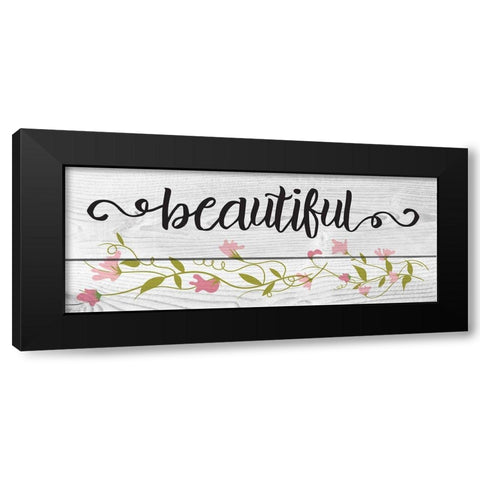 Curly Cue Beautiful Floral 7 Black Modern Wood Framed Art Print by Hogan, Melody