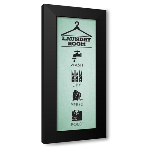 Laundry_mint Black Modern Wood Framed Art Print with Double Matting by Hogan, Melody