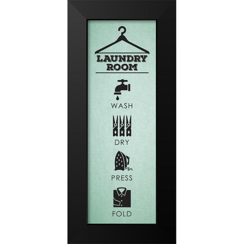 Laundry_mint Black Modern Wood Framed Art Print by Hogan, Melody