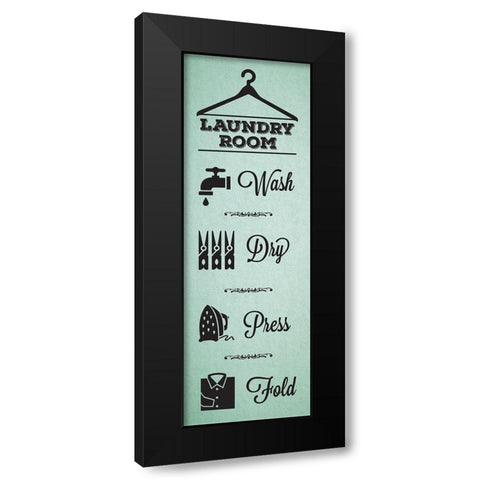 Laundry_mint Black Modern Wood Framed Art Print with Double Matting by Hogan, Melody