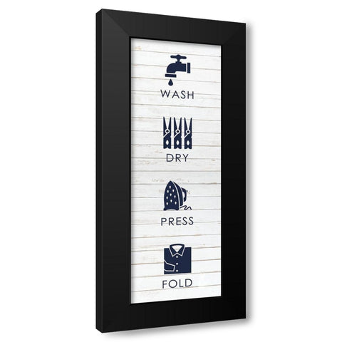 Laundry White Wood Black Modern Wood Framed Art Print with Double Matting by Hogan, Melody