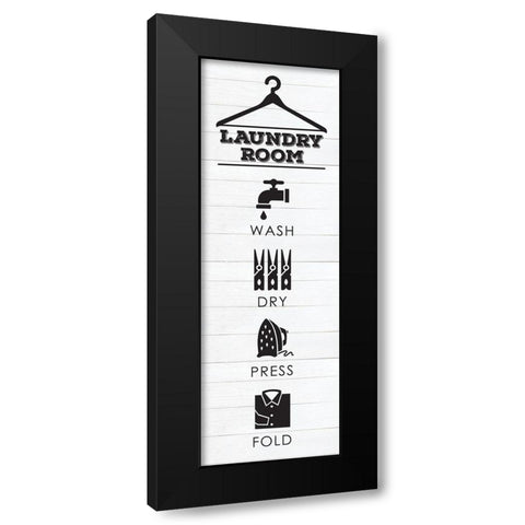 Laundry Shiplap 5 Black Modern Wood Framed Art Print with Double Matting by Hogan, Melody