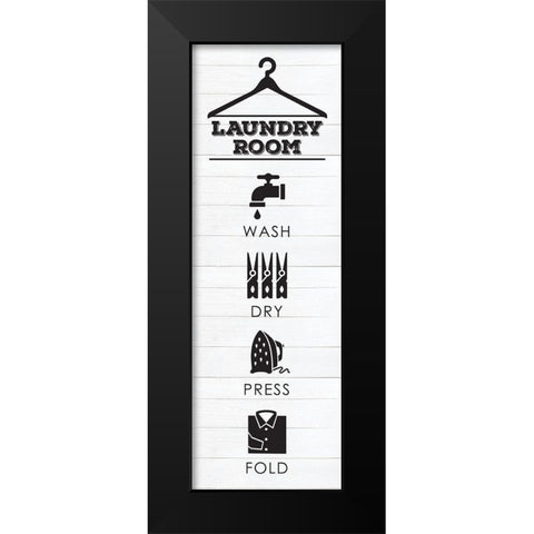 Laundry Shiplap 5 Black Modern Wood Framed Art Print by Hogan, Melody