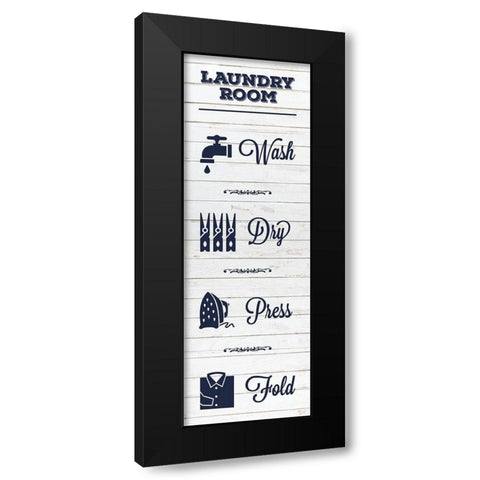 Laundry White Wood 2 Black Modern Wood Framed Art Print by Hogan, Melody
