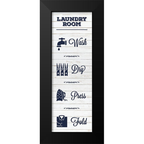 Laundry White Wood 2 Black Modern Wood Framed Art Print by Hogan, Melody
