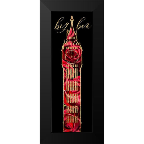 London Glam 1 Black Modern Wood Framed Art Print by Hogan, Melody