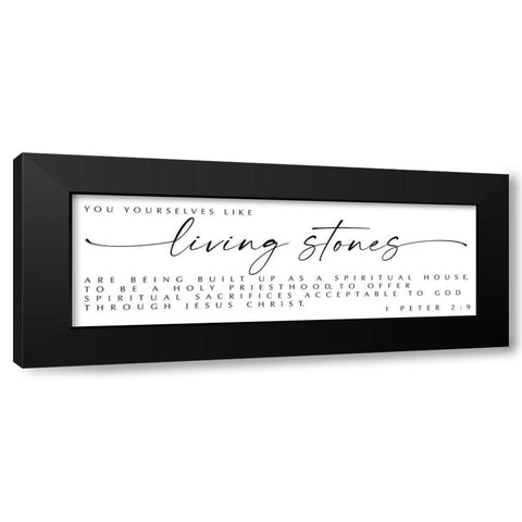 Living Stones Black Modern Wood Framed Art Print with Double Matting by Hogan, Melody