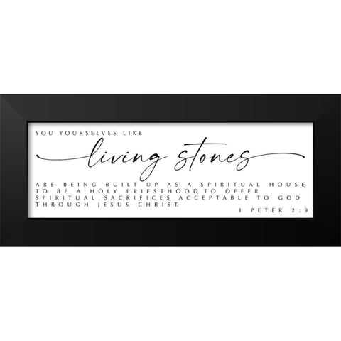Living Stones Black Modern Wood Framed Art Print by Hogan, Melody