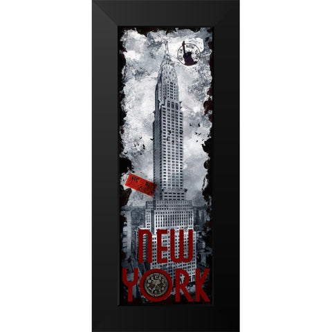 NYC Chrysler Building Black Modern Wood Framed Art Print by Hogan, Melody