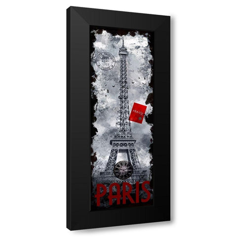 Paris Eiffel Tower Black Modern Wood Framed Art Print by Hogan, Melody