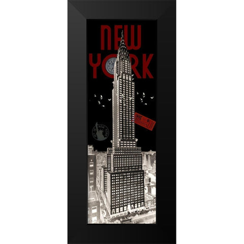 NYC Chrysler Building Inverse Black Modern Wood Framed Art Print by Hogan, Melody