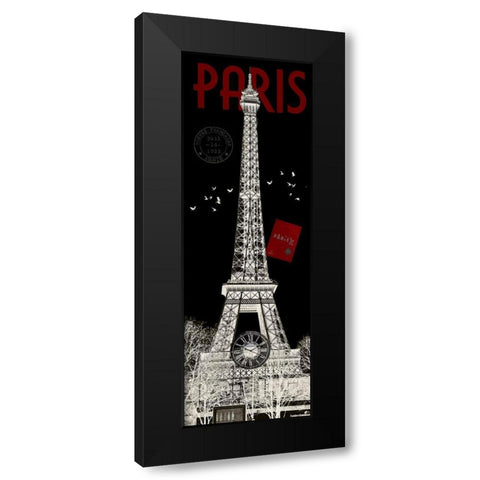 Paris Eiffel Tower Inverse Black Modern Wood Framed Art Print by Hogan, Melody