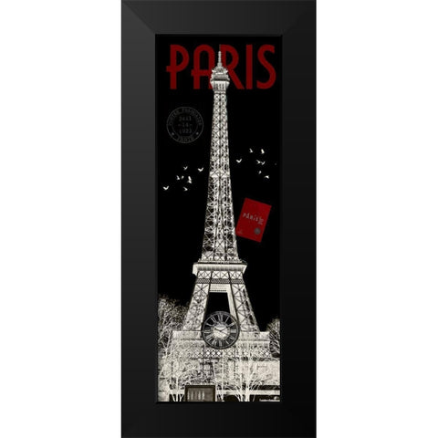 Paris Eiffel Tower Inverse Black Modern Wood Framed Art Print by Hogan, Melody