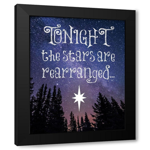 Christmas Star Trees 2 Black Modern Wood Framed Art Print with Double Matting by Hogan, Melody