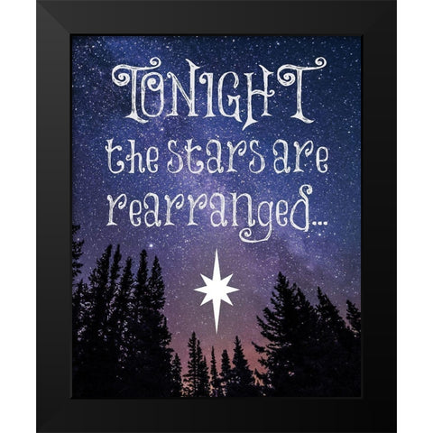 Christmas Star Trees 2 Black Modern Wood Framed Art Print by Hogan, Melody