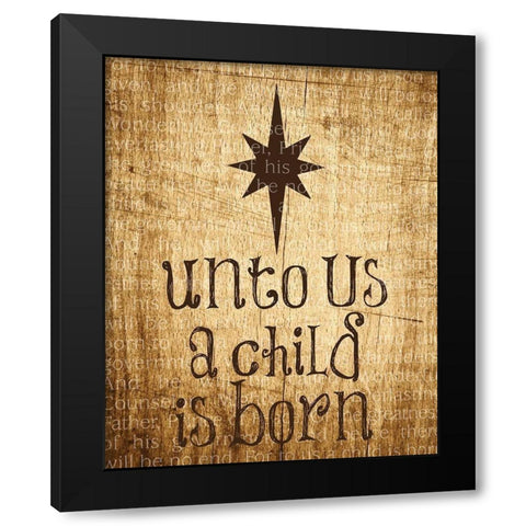 Christmas Unto Us Star Black Modern Wood Framed Art Print by Hogan, Melody