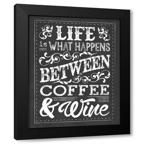 Chalk Coffee Wine Black Modern Wood Framed Art Print with Double Matting by Hogan, Melody