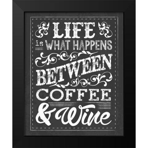 Chalk Coffee Wine Black Modern Wood Framed Art Print by Hogan, Melody