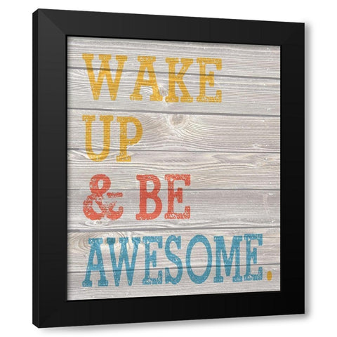 Wood Panel Typography 3 Black Modern Wood Framed Art Print with Double Matting by Hogan, Melody