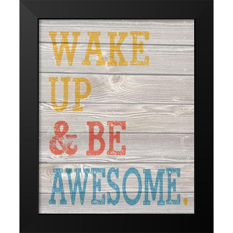 Wood Panel Typography 3 Black Modern Wood Framed Art Print by Hogan, Melody