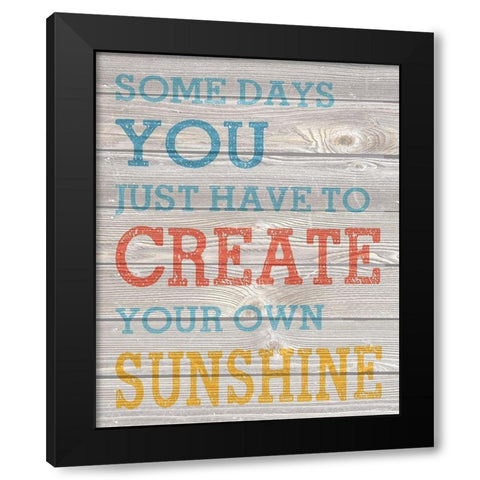 Wood Panel Typography 4 Black Modern Wood Framed Art Print with Double Matting by Hogan, Melody