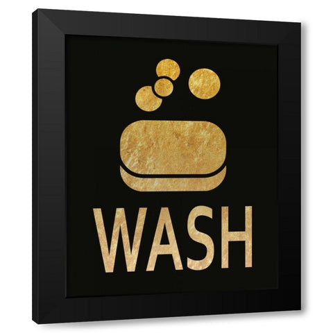 MH-RC-184A_Glitz Bath-gold Black Modern Wood Framed Art Print with Double Matting by Hogan, Melody
