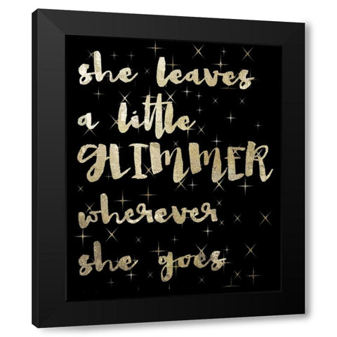 A Little Glimmer Black Modern Wood Framed Art Print by Hogan, Melody