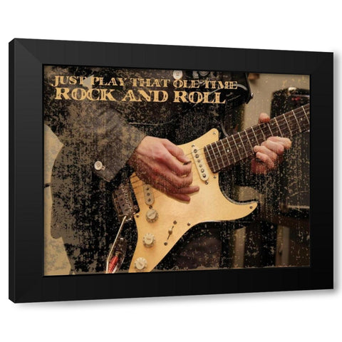 Grunge Musicians 1 Black Modern Wood Framed Art Print by Hogan, Melody