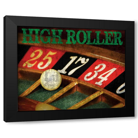 High Roller Casino Grunge 1 Black Modern Wood Framed Art Print by Hogan, Melody