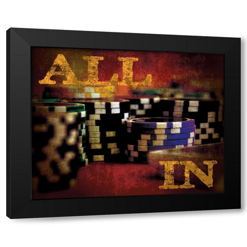All In Casino Grunge 4 Black Modern Wood Framed Art Print by Hogan, Melody