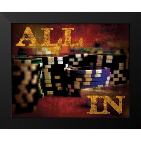 All In Casino Grunge 4 Black Modern Wood Framed Art Print by Hogan, Melody